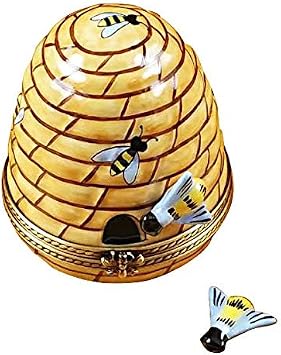 BEEHIVE WITH BEE - LIMOGES BOX AUTHENTIC PORCELAIN FIGURINE FROM FRANCE
