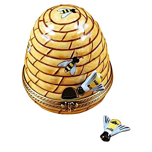 BEEHIVE WITH BEE - LIMOGES BOX AUTHENTIC PORCELAIN FIGURINE FROM FRANCE
