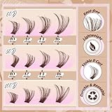 Brown Lash Extensions D Curl Eyelash Extensions 480Pcs Volume Lash Clusters Dark Brown Cluster Eyelash Extensions Wispy Clusters Individual Lashes Fluffy Cluster Lashes (60D 80D 100D Mixed, 10-16MM) - Image 4