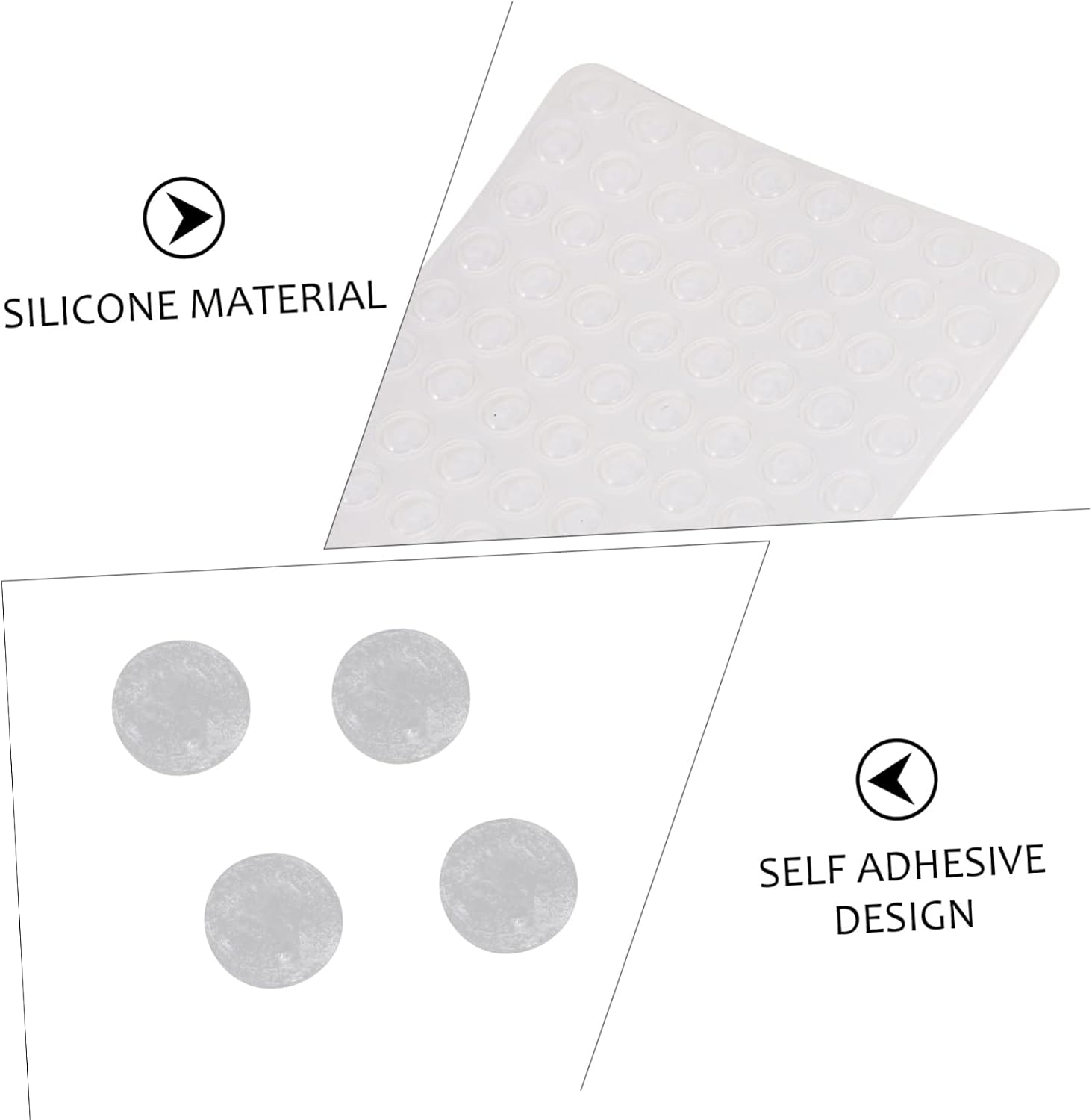 POPETPOP 6sheets Self-Adhesive Cabinet Bumpers Pads for Door Protection Noise Reduction and Furniture Guarding for Cabinets Tables and Artwork Spacing