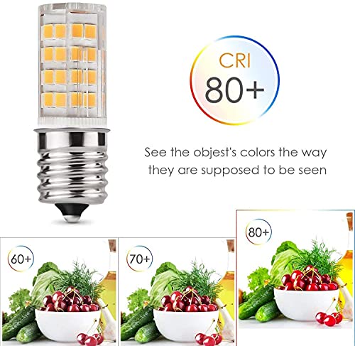 E17 Led Bulb For Microwave Oven, Kitchen Appliance Light Bulb, Stovetop Light,4 Watt (40W Halogen Bulb Equivalent), Warm White 3000K, E17 Indicator Intermediate Base, Dimmable,(Pack Of 2). #TOP3