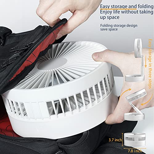 Greheywos Portable Foldable Fan with Remote Control, 7200mAh Rechargeable USB Standing Fan, 7.8\'\' Super Quiet Table Fan with 4 Speeds, Timing Function Folding Fan, Suitable for Home Office Camp Travel - Thumbnail 6