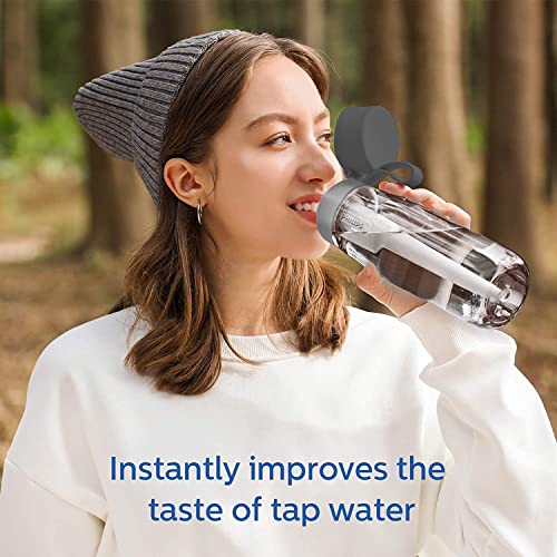 Philips Gozero Everyday Filtered Water Bottle With Philips Everyday Water Filter, Bpa-Free Tritan Plastic, Purify Tap Water Into Healthy Drinking Tasting Water, 22 Oz, Grey #TOP7