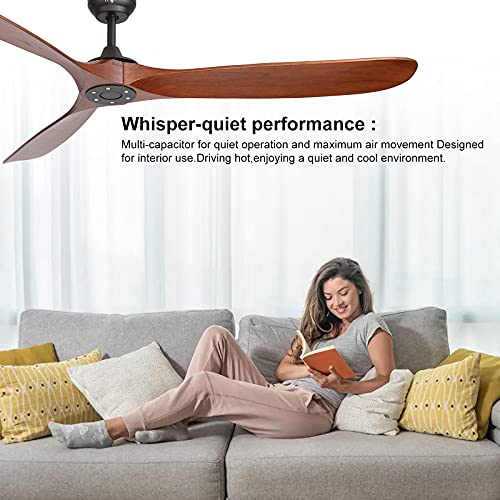 Reiga 70 Inch Modern Solid Wood Blades Ceiling Fan With App thumb #6