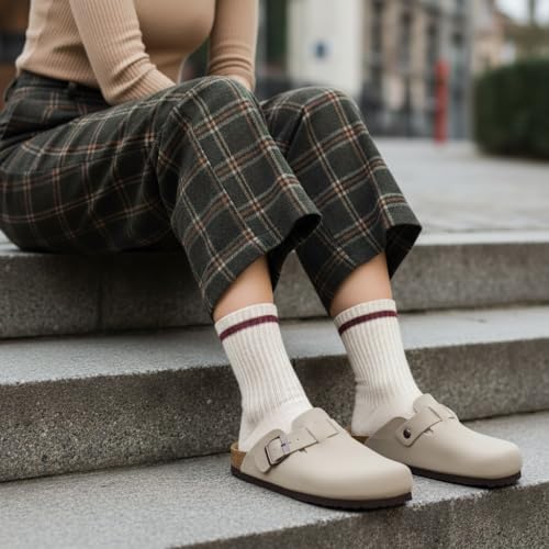 Image of CUSHIONAIRE Hana Womens Clogs | Comfortable Vegan Suede Clogs for Women | Slip On Potato Shoes with Cork Footbed & Arch Support | Memory Foam, Wide Widths Available