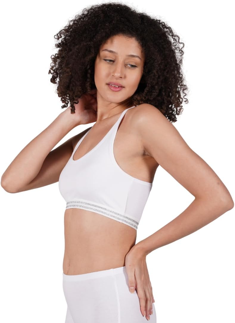 ORGANICKID Womens Organic Cotton Soft String Crop Top Bralette GOTS Certified Sports Bra - Image 4