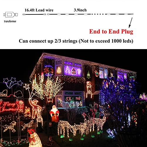 100Ft Colorful Christmas Lights With 8 Modes, 300 Led Multicolor Outdoor String Lights For Tree, Mini Fairy String Lights Connectable Plug In For Indoor Home Wall Garden Wedding Party Decoration #TOP4