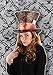 elope Disney Deluxe Mad Hatter Costume Hat for Kids with Peach Scarf and Wire Brim