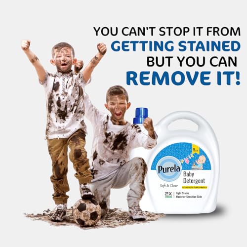 Image of Purela Baby Laundry Detergent 5L | Pediatrician-Tested, Hypoallergenic for Newborns | Stain & Odor Removal | Gentle on Sensitive Skin & Cloth Diapers