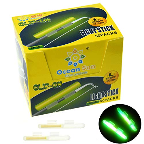 QualyQualy Clip-On Fishing Glow Sticks for Pole, Fishing Rod Tip Light Fishing Pole Light Sticks Bulk Kit 100 Pcs 20 Pcs by QualyQualy - Used condition - US$13.94