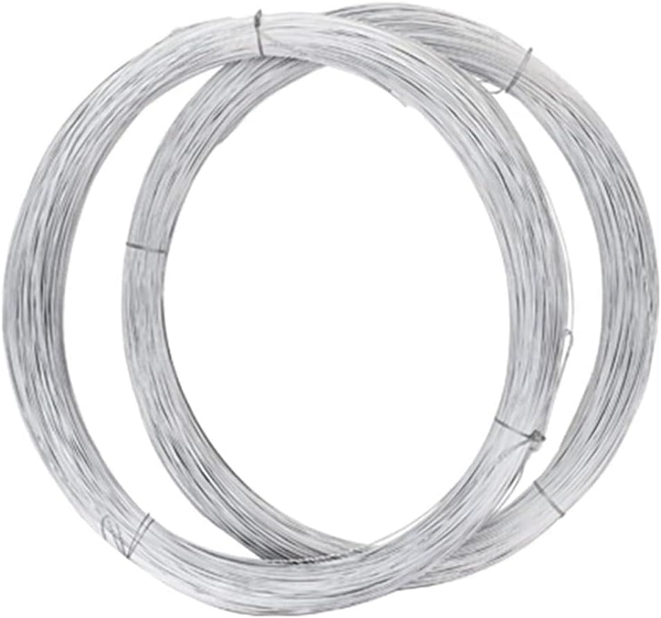 Alambre de acero galvanizado sólido, alambre de acero de bajo carbono para amarre floral DIY, fijación y cercas (calibre 10, 7 m / 23 pies de largo) miniatura 1