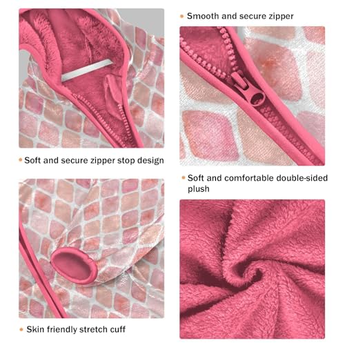 OTVEE Cute Pink Snake Skin Pattern Kids Hoodie Jacket Fall Spring Full Zip Warm Outwear Coat3