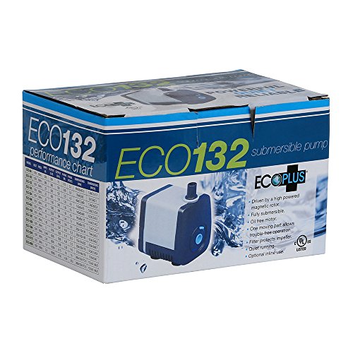 Ecoplus 132 Gph (492 Lph, 10W) Submersible Water Pump W/ 6 Ft Power Cord | Aquarium, Fish Tank, Fountain, Pond, Hydroponics - 728495 #TOP5