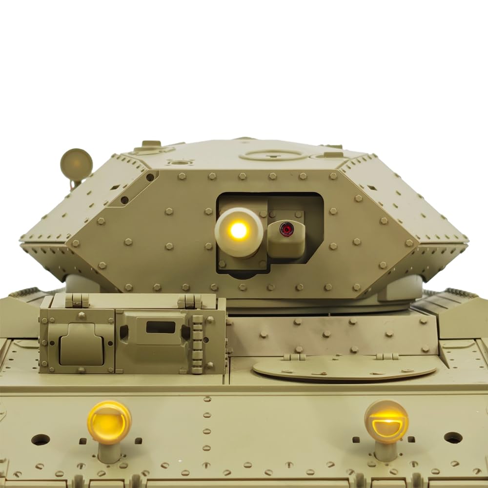 Model czołgu RC 1:16 żółty model zbiornika rejsowego proporcjonalny pilot zdalnego sterowania 360° wieża pilot obrotowy (wersja z podwójną baterią)