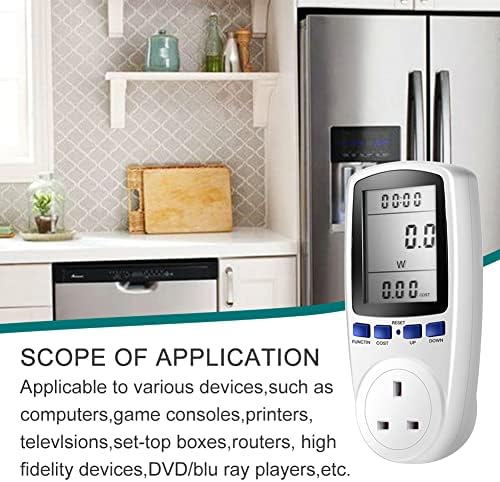 Power Meters Energy Monitor 2pcs Electricity Usage Monitor UK Plug 7 Monitoring Modes Power Meter Voltage Amps Wattage KWH Consumption Monitor 3680W/13A Overload Warning