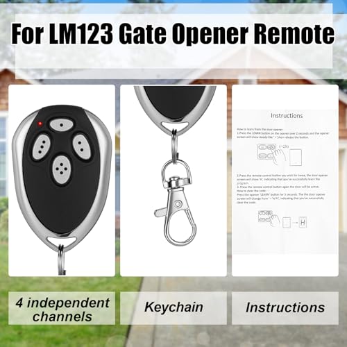 Kingdder 2 Pcs 4 Channels Gate Opener Remote Compatible with Aleko LM123 by Kingdder - Used condition - Image 3
