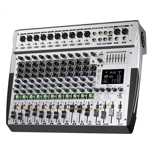 Controladora DJ, Consola mezcladora de sonido digital profesional DSP de 8/12/16 canales, 99 canales, amplificador de, Power Soundcraft con Bluetooth y USB(12 channel)