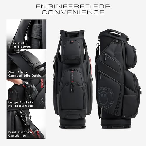 Ghost Golf Cart Bags, GT-14 Black Ops - Golf Bags for Men & Women, 14-Way Dividers with Premium Materials & Magnetic Pockets - Golf Bag Capacity with 11 External Pockets