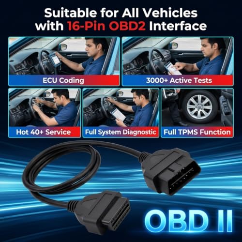 Image of STHIRA OBD2 Extension Cable 1.5m Male to Female Diagnostic Adapter