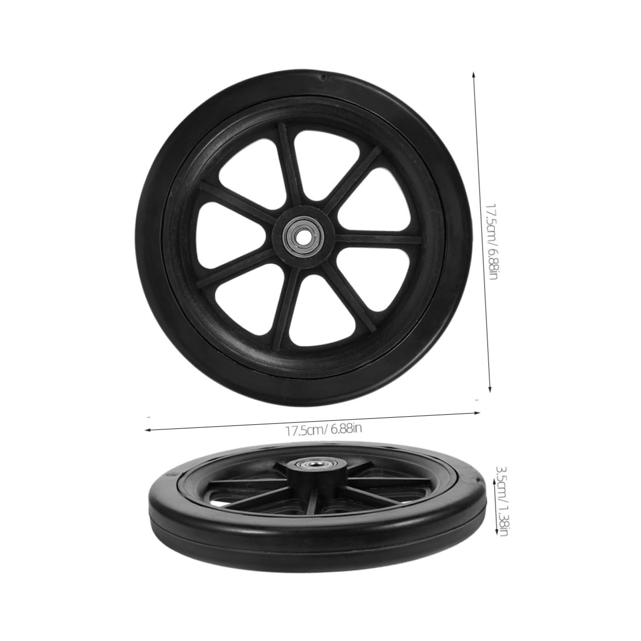 BESTYASH 2 Pares Ruedas Delanteras para y Cochecito Neumáticos Sólidos Antideslizantes Resistentes Reemplazo para Carrito de Compras y Movilidad de Personas Mayores