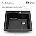 KRAUS KGD-441 Quarza 25-inch Dual Mount Single Bowl Granite Kitchen Sink in Black