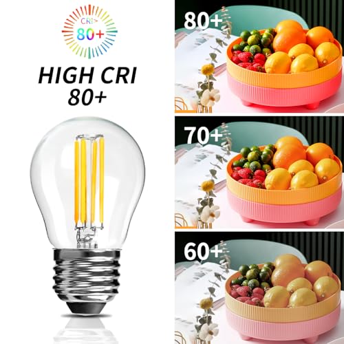 Spacelumen E27 Dimmable Bulbs 6W 60W Equivalent G45 Golf Ball Bulbs, Warm White 2700K, Vintage Led Edison Screw Bulb for Celling Fan Vanity Light & Pendant Light, 4-Pack - Image 8