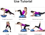 YOUNGFLY Balance Trainer Yoga Exercise Half Ball with Resistance Bands and Foot Pump for Pilates Fitness Home Gym Workout Training Equipment Small Size