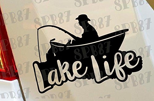 spb87 Lago Vida Cazador de Pesca Pescado Barco Funny Coche Parachoques Ventana Funny Vinilo Van portátil Amor corazón decoración hogar Vivir Kids Funny Pared Arte Decal Pegatinas Motocicletas