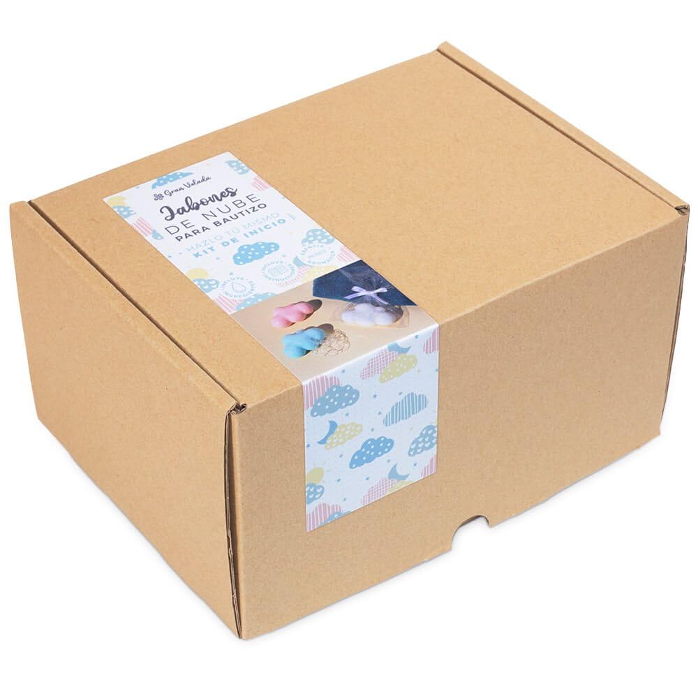 GRAN VELADA Kit para hacer jabones de nube para bautizo Incluye materiales e instrucciones para 20 jabones personalizados en forma de nube