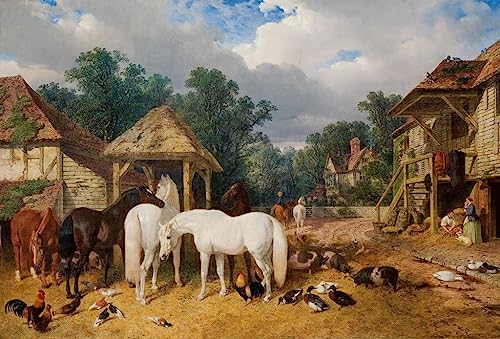 Poster la cour de la ferme Frederick Herring affiche peinture toile 60x90