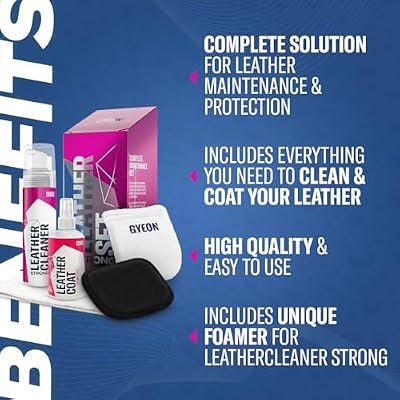 Gyeon Leather Set Strong AllinOne Car Leather Cleaner and Ceramic Coat Kit for Interior Protection Deep Clean Oil Removal Matte Finish Hydrophobic UV Resistant