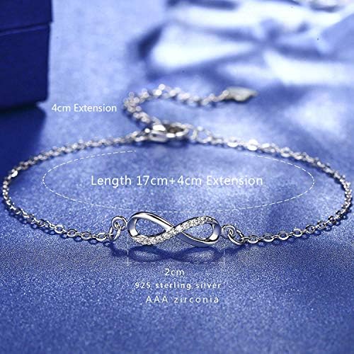 F.ZENI Women Bracelet 925 Sterling Silver Infinity Bracelet for Women with Jewellery Gifts Box