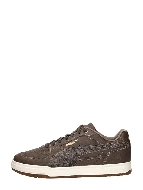 Puma Unisex CAVEN III wykonane skórzane trampki, czekoladowo-nerkowca brązowa guma, 44 EU