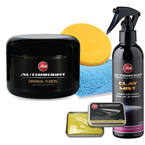 Luxury Original 250ml. Carnauba Paste Wax 100g Clay Bar + 250ml Clay Mist, Plush Microfibre and AB Applicator