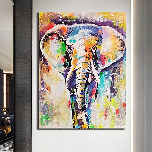 Cuadro de elefante colorido para decorar la habitación de niños