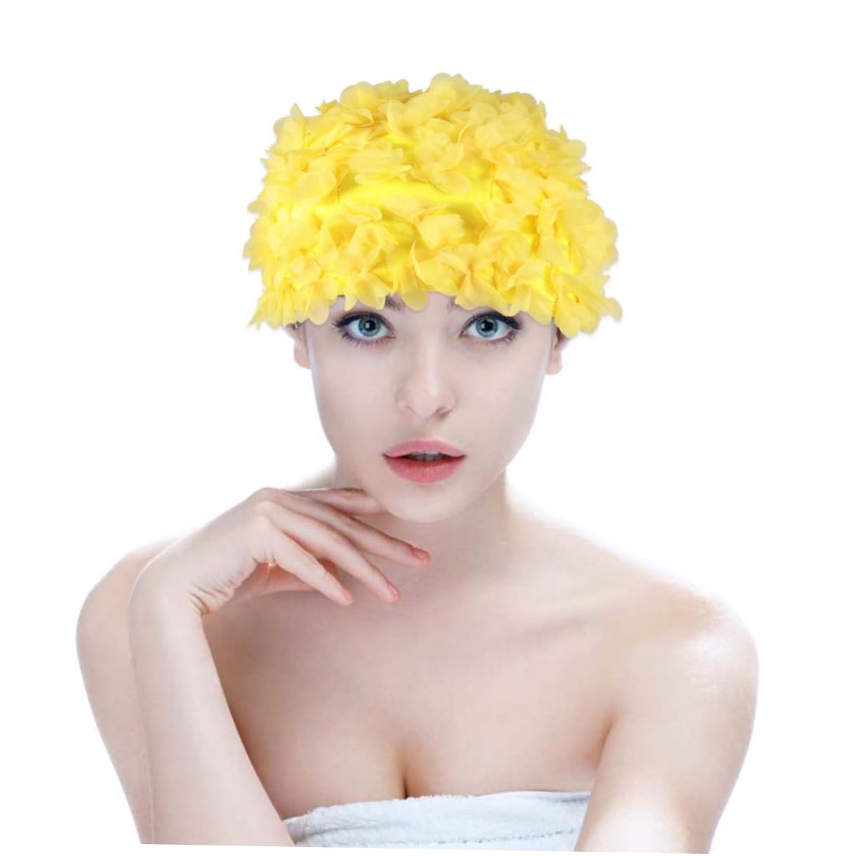 HANABASS Bonnet De Bain Fleuri Chapeau De Natation Fille Chapeau De pour Enfants Bonnets De Bain Pétales De Fleurs Bonnet De Bain Femme Grand Bonnet De Bain Rose