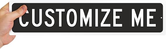 SmartSign Black Custom Street Sign - 4 x 18, Aluminum, Reflective Option, Personalize Your Own Address Sign, Outdoor Metal Sign for Home, Office, Decor, Room, USA-Made