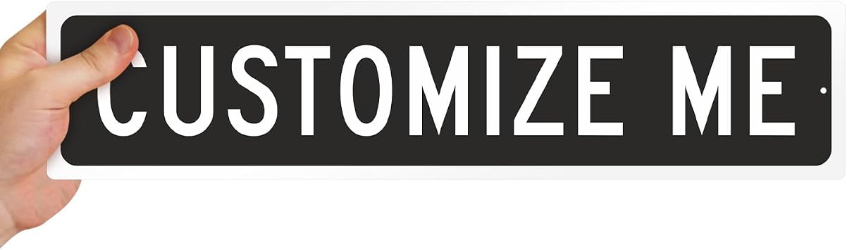 SmartSign Black Custom Street Sign - 4 x 18, Aluminum, Reflective Option, Personalize Your Own Address Sign, Outdoor Metal Sign for Home, Office, Decor, Room, USA-Made