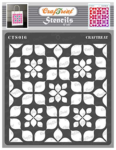 CrafTreat Flower Stencils for painting on Wood, Canvas, Paper, Fabric, Floor, Wall and Tile - Hydrangea Petals - 6x6 Inch - Reusable DIY Art and Craft Stencils for Painting Flowers - Hydrangea stencil