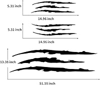 Vista 2 de 1 juego completo de calcomanías de garra de monstruo para automóvil, rayas para arañazos, color negro, calcomanía para luz de automóvil