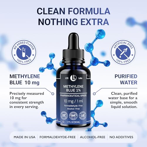image for LCG LABS Methylene Blue Drops - Methylene Blue Pharmaceutical Grade 1%