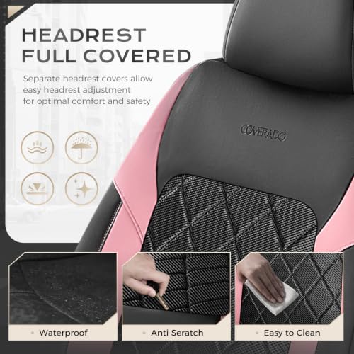 Image of Coverado Car Seat Covers, Seat Covers Full Set, 5 Seats Automotive Seat Cover, Mesh Breathable Seat Protectors, Universal Fit for Most Cars