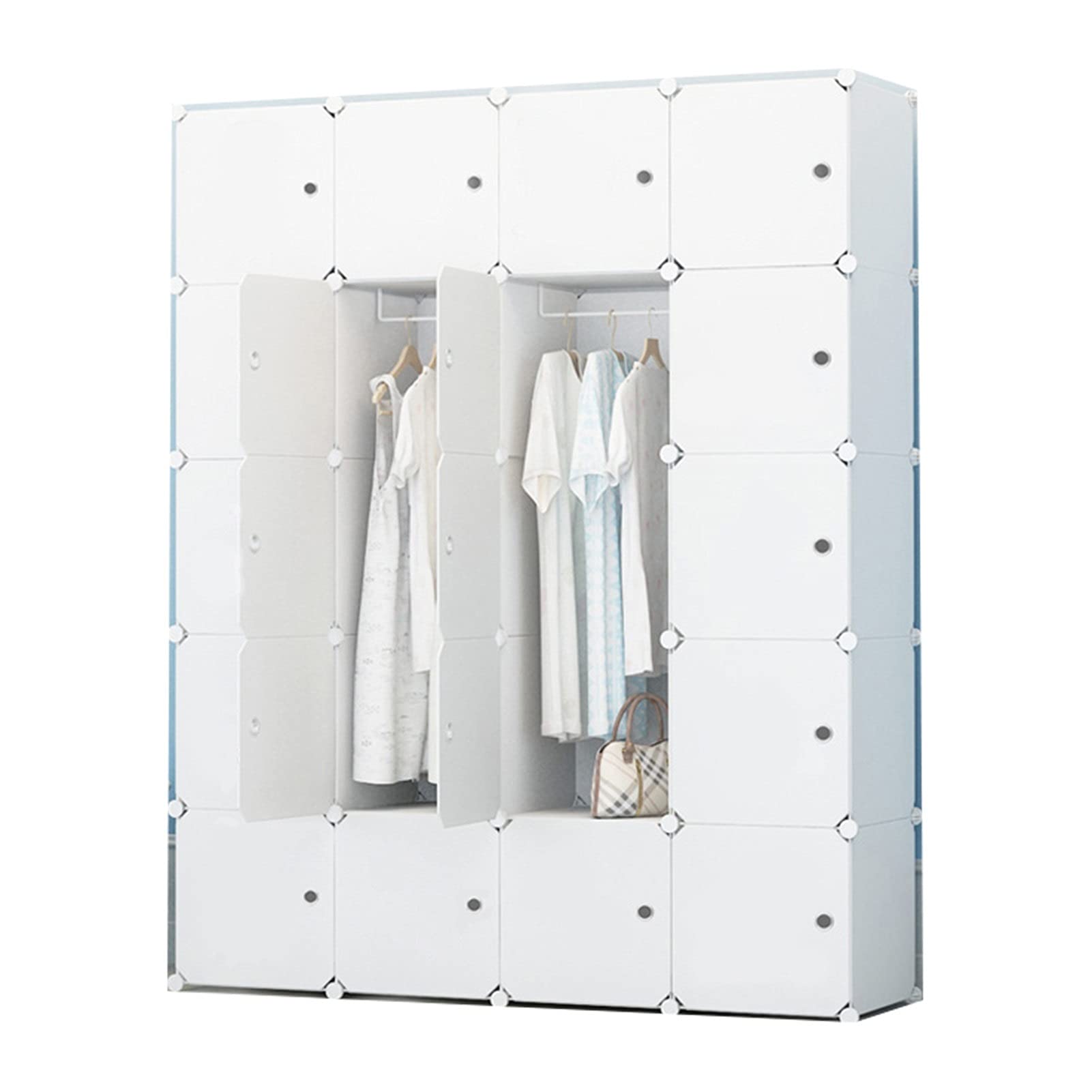 Armario colgante con 15 puertas, armario esquinero, fácil instalación, diseño a prueba de polvo, solución de almacenamiento versátil para dormitorio y dormitorio