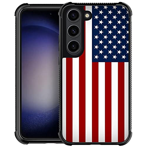 Coque Samsung S23 Plus drapeau américain bleu rouge en acrylique rigide antichoc anti-rayures CARLOCA
