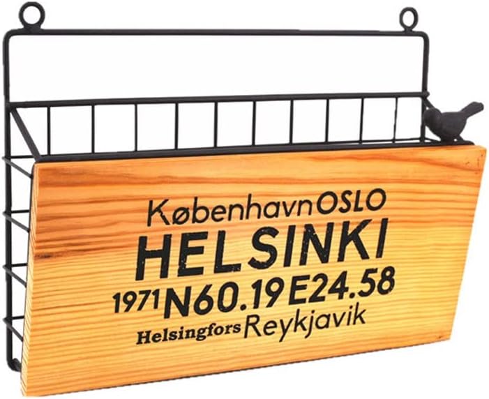 Wrought Iron Door Magazine Rack Behind The Door Garden Decoration Storage Basket Creative Storage Basket (Color : Black, Size : 21 * 4.5 * 31cm) (Black 21 * 4.5 * 31cm)