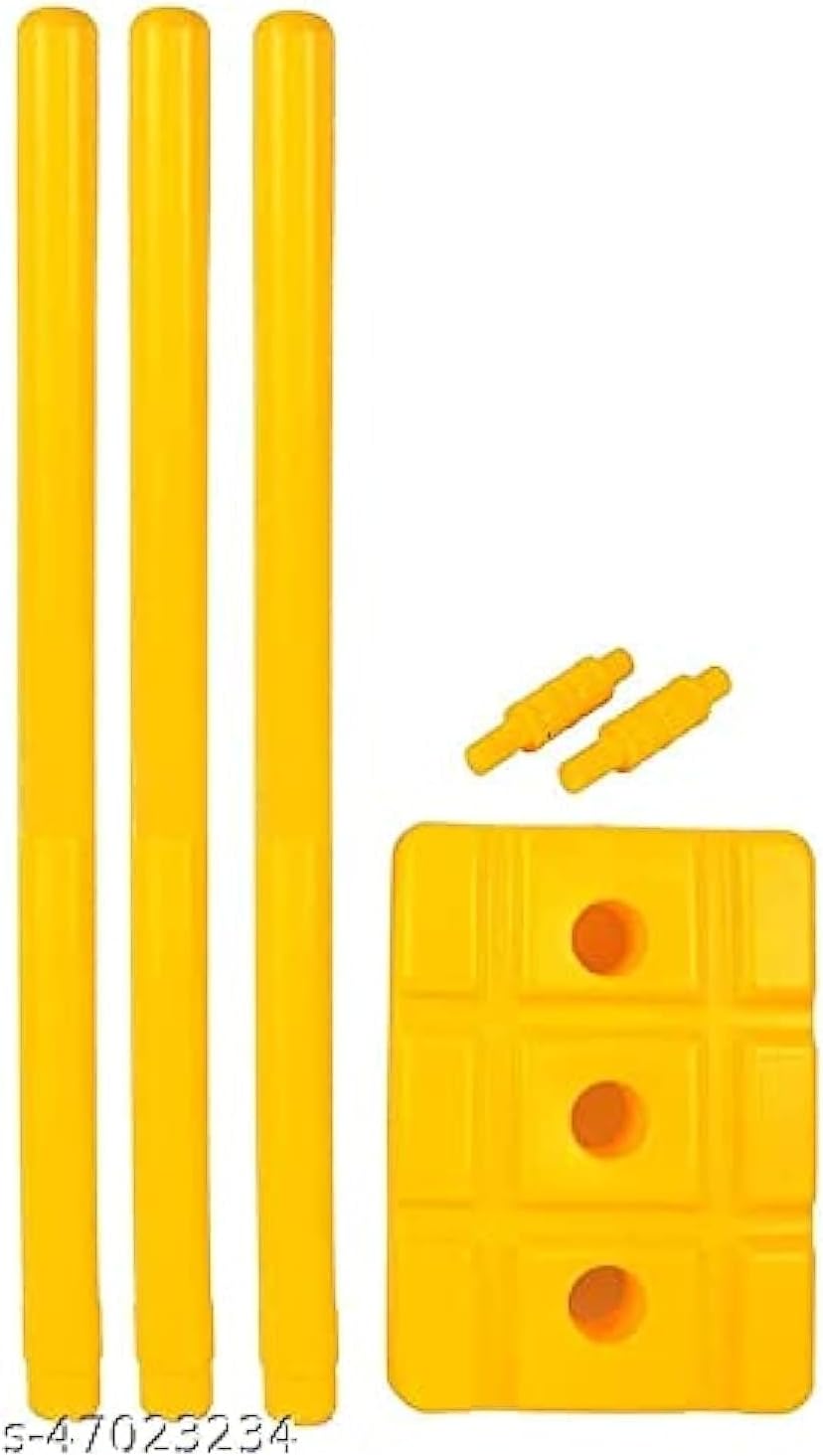 Klapp Heavy Plastic Cricket Wicket Set Unbreakable Stumps (Yellow)