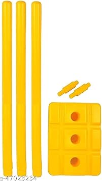 Klapp Heavy Plastic Cricket Wicket Set Unbreakable Stumps Yellow