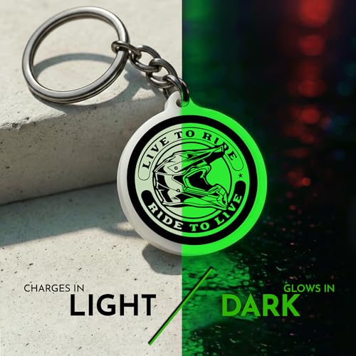 Image of Mi Glow Store Glow in Dark Keychain for Bike Men | Gift for Man | Bike Accessories | Charges in Light Glows in Dark | Key chain for Bike