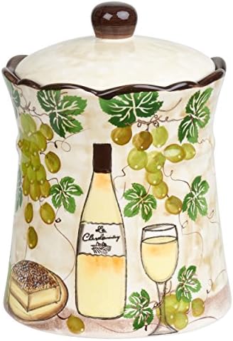 Lorren Home Trends White Grape Ceramic Cookie jar