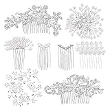 Maitys 44 Pieces Wedding Hair Accessories Faux Pearl Crystal Comb Clips U-shaped Flower Rhinestone Silver Pearl Hair Pieces for Prom Bride Bridesmaid (Classic Style)